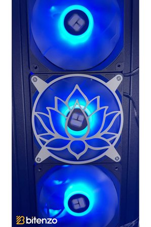 Lotus Çiçeği Desenli V2 120x120 mm PC Fan Kapağı - Estetik Bilgisayar Aksesuarı