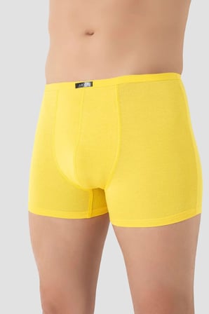 Özel Seri Dokunma Beden Uyum Erkek İnce Bel Lastikli Bambu Boxer Sarı 5'li Paket