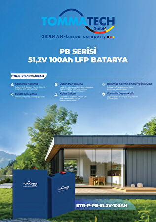 TommaTech 51.2V 100Ah PB Serisi LFP Lityum Batarya