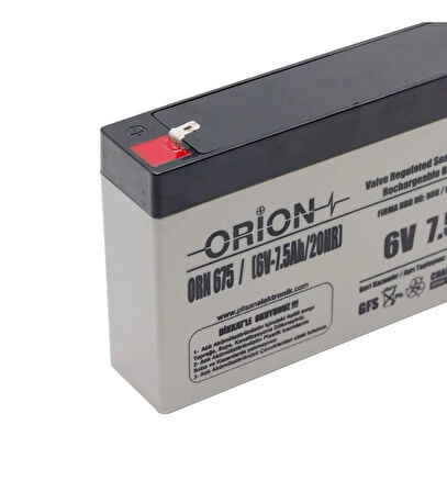 Orion 6V 7.5AH Bakımsız Kuru Akü