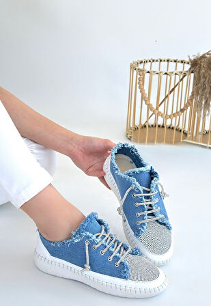 Enber Mavi Kot Bağcıklı Spor Ayakkabı
