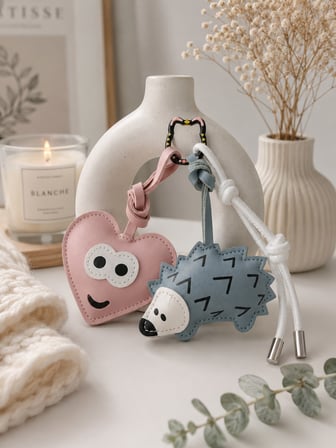 3 Lü Set Cute Forest Friends Charm Set – Çanta & Anahtarlık Aksesuarı  - Kedili Kanca