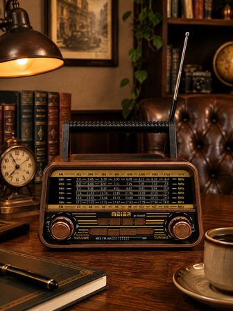 Retro Radyo Bluetoothlu Nostaljik Yüksek Ses Çıkışlı - Şarjlı Radyo MP3 Müzik Çalar MEIER M-1940BT 