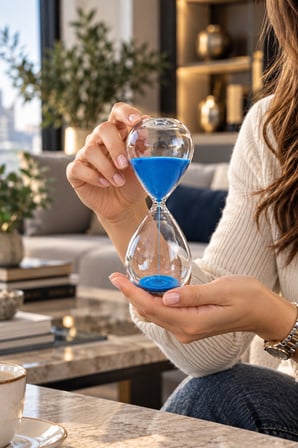 15 Dakikalık Cam Kum Saati Dekoratif Masaüstü Zamanlayıcı Ev ve Ofis Aksesuarı Mavi