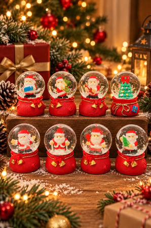 2 Adet 2027 Yeni Yıl Yılbaşı Temalı Kar Küresi 7 cm Mini Kar Küresi Noel Yılbaşı Hediyesi