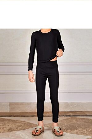 Erkek Çocuk Siyah Termal Uzun Kollu Takım