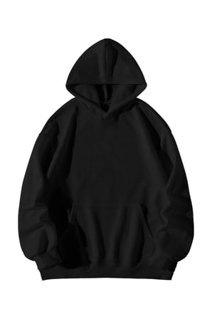 Siyah Unisex Oversize Hoodie - Butterfly Metallica Baskılı 3 İplik Şardonlu Kanguru Cepli Sweatshirt