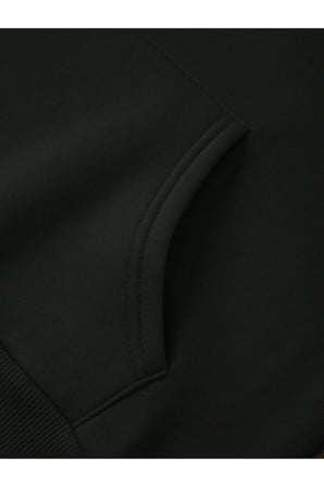 Siyah Unisex Oversize Hoodie - Butterfly Metallica Baskılı 3 İplik Şardonlu Kanguru Cepli Sweatshirt