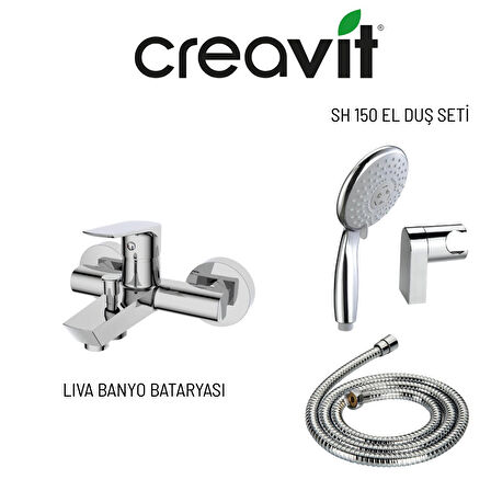 Creavit SH150 Mafsallı El Duş Seti 3F ve Liva Banyo Bataryası