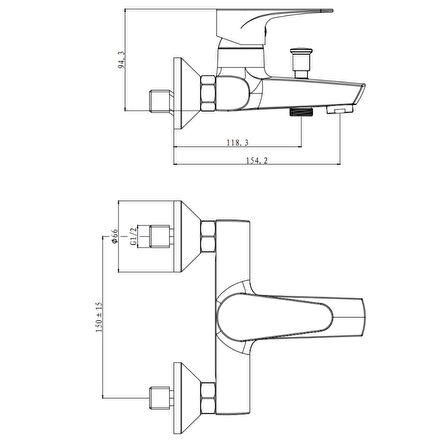 Creavit SH150 Mafsallı El Duş Seti 3F ve Liva Banyo Bataryası