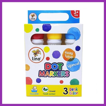 SALMORE Lino Dot Markers 3'lü Yıkanabilir BTY