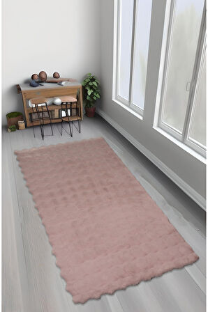 Bubble Tavşan Tüyü, Kaymaz Süet Taban, Süper Soft, Ultra Lüks, Yıkanabilir Halı