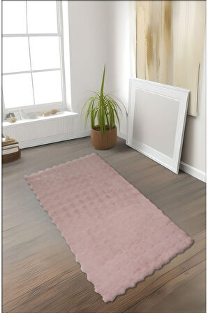 Bubble Tavşan Tüyü, Kaymaz Süet Taban, Süper Soft, Ultra Lüks, Yıkanabilir Halı
