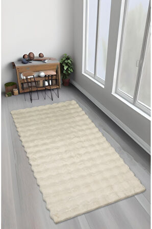 Bubble Tavşan Tüyü, Kaymaz Süet Taban, Süper Soft, Ultra Lüks, Yıkanabilir Halı