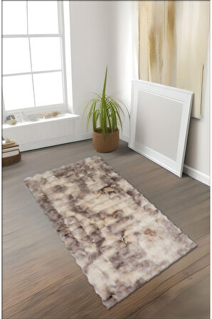 Bubble Tavşan Tüyü, Kaymaz Süet Taban, Süper Soft, Ultra Lüks, Yıkanabilir Halı