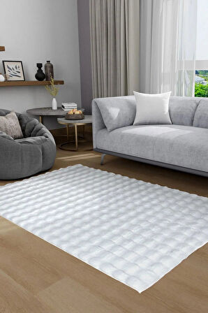 Aries Home Tavşan Tüyü Yumuşak Keçeleşmez Dekoratif Bubble İthal Kalite Post Halı