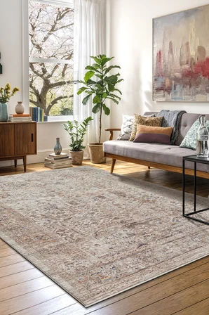 Buhara Y0739 Serisi Vintage Modern Eskitme Etnik Desenli Otantik Salon Halısı 0739