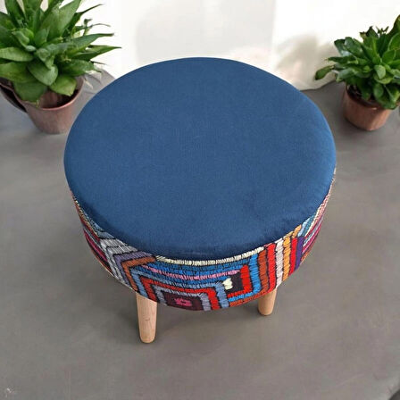  BUKA Ahşap Retro Ayak Dekoratif Puf Tabure Bench Koltuk Sandalye