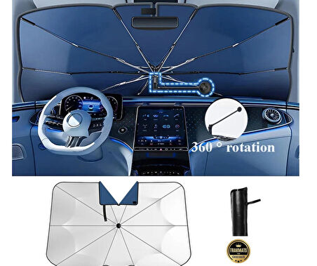 Seat Ateca 2016-2017-2018-2019-2020-2021-2022-2023-2024-2025 Bükülebilir Saplı Katlanabilir Oto Güneşlik Şemsiye  UV Koruma & Isı Yalıtımı