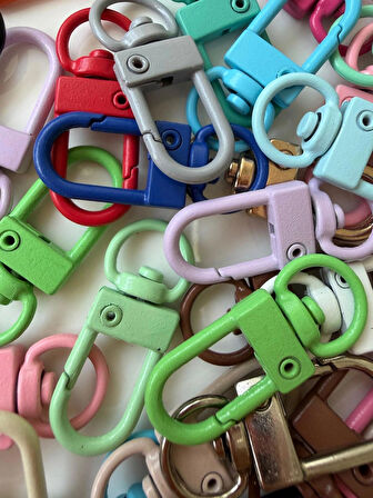 50 ADET Yüksek Kaliteli Boyalı Çok Renkli Çinko Alaşımlı Anahtarlık, El İşi Anahtarlık