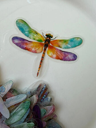 30 Canlı Renkli Yusufçuk Sticker, Yeniden Kullanılabilir ve Kendinden Yapışkanlı