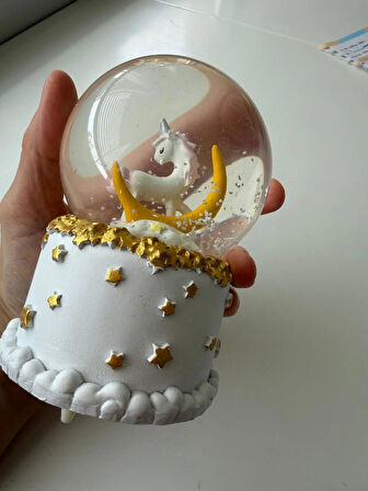 Unicorn Pilli Orta Boy Kar Küresi Hediye