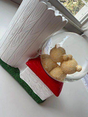 Ayıcıklı Love Kalemlikli Kar Küresi Özel Hediye Kutulu