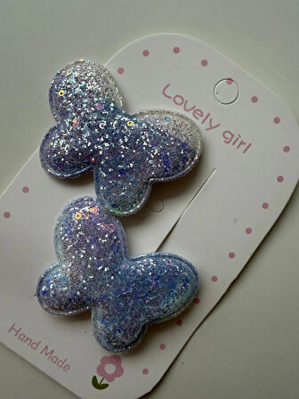 Parlak Simli Renkli Kalp Büyük Kıskaçlı Toka