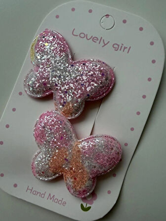 Parlak Simli Renkli Kalp Büyük Kıskaçlı Toka