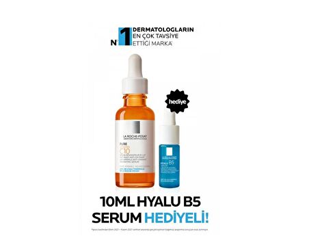 La Roche Posay Dolgunluk Veren Işıltı Seti C Vitamini Serum 30 ml + Hyalu B5 10 ml Serum-SKT:04/2025