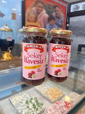 KOSKA ŞEKER İLAVESİZ GÜL REÇELİ 270 GR KOLİ 12 ADET