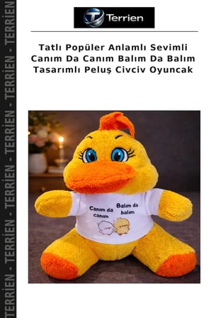 Tatlı Popüler Anlamlı Sevimli Canım Da Canım Balım Da Balım Tasarımlı Peluş Civciv Oyuncak
