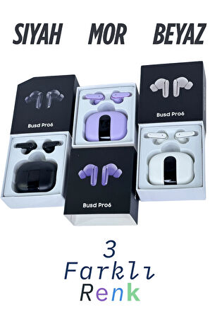 Wearfitpro Buds Pro 6 Mikrofonlu Aktif Gürültü Önleyicili TWS Kulak İçi Bluetooth Kulaklık Beyaz