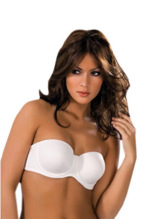 Kadın Bej Desteksiz Straplez Silikonlu Sütyen