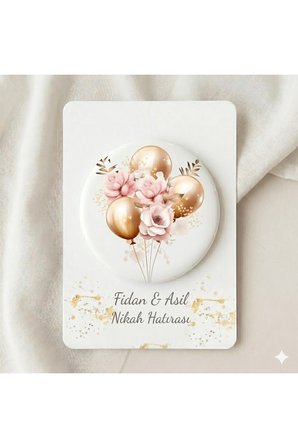 Kişiye Özel Tasarım Kartlı Magnet Açacak - Nişan, Nikah, Sünnet ve Bebek Hediyeliği 30 Adet