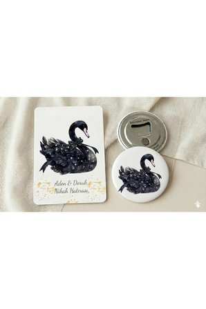 Kişiye Özel Tasarım Kartlı Magnet Açacak - Nişan, Nikah, Sünnet ve Bebek Hediyeliği 30 Adet