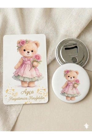 Kişiye Özel Tasarım Kartlı Magnet Açacak - Nişan, Nikah, Sünnet ve Bebek Hediyeliği 30 Adet