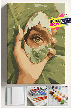 Sayılarla Boyama Seti Numaralı Tuval Fırça Boya Dahil Kasnaklı Set 50x70 Cm - AYNE VE GÖZ