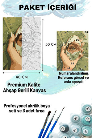 Sayılarla Boyama Seti Numaralı Tuval Fırça Boya Dahil Kasnaklı Set 50x70 Cm - AYNE VE GÖZ