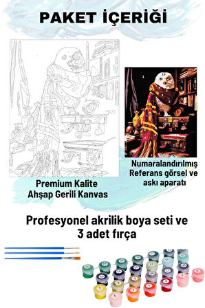 Sayılarla Boyama Seti Numaralı Tuval Fırça Boya Dahil Kasnaklı Set 50x70 Cm - HARRY BAYKUŞ