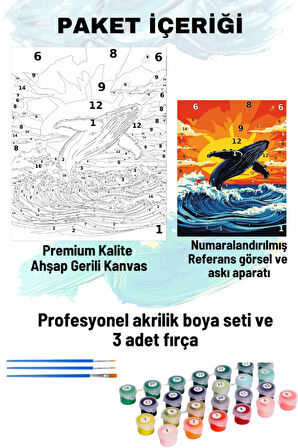 Sayılarla Boyama Seti Numaralı Tuval Fırça Boya Dahil Kasnaklı Set 50x70 Cm - MOBİDİK