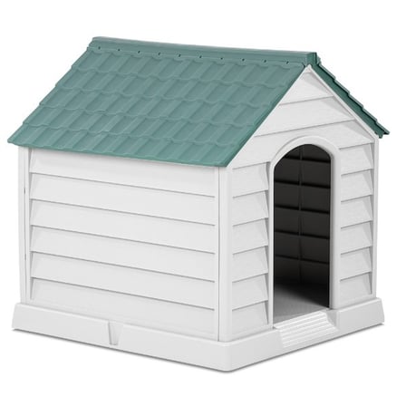 Delux Serisi Petshop Plastik Büyük Köpek Kulübesi 95x95x100 cm Konforlu Yuva Bahçe Evi Geniş Barınak