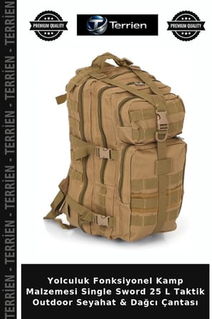 Yolculuk Fonksiyonel Kamp Malzemesi Single Sword 25 L Taktik Outdoor Seyahat & Dağcı Çantası