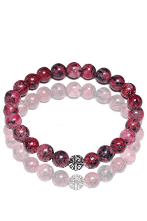 Sertifikalı Kırmızı Kuvars Taşı Bileklik - Gümüş Aparatlı