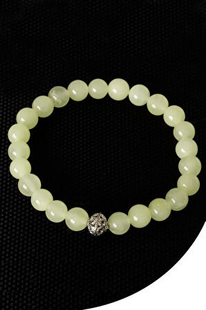 Sertifikalı Karanlıkta Parlayan Fosfor Taşı Bileklik - Gümüş Aparatlı