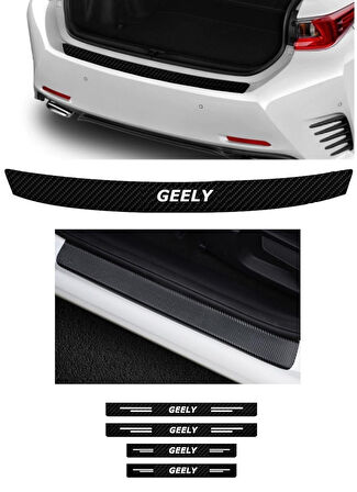 Geely Modelleri İçin Uyumlu Grafen Karbon Bagaj Koruyucu Ve Kapı Eşikleri Set