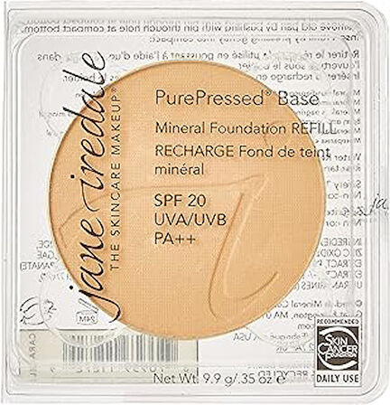 Jane Iredale PurePressed Base Mineral Foundation SPF 20 Refill, Sıkıştırılmış Mineral Pudra