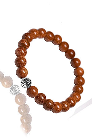 Sertifikalı Kahverengi Yıldız Taşı Bileklik - Gümüş Aparatlı