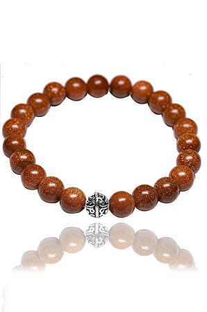 Sertifikalı Kahverengi Yıldız Taşı Bileklik - Gümüş Aparatlı