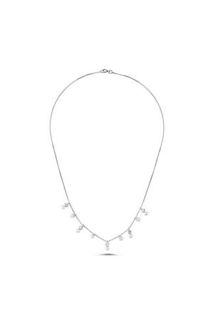 925 Ayar Gümüş Doğal İncili Zarif Kadın Kolye